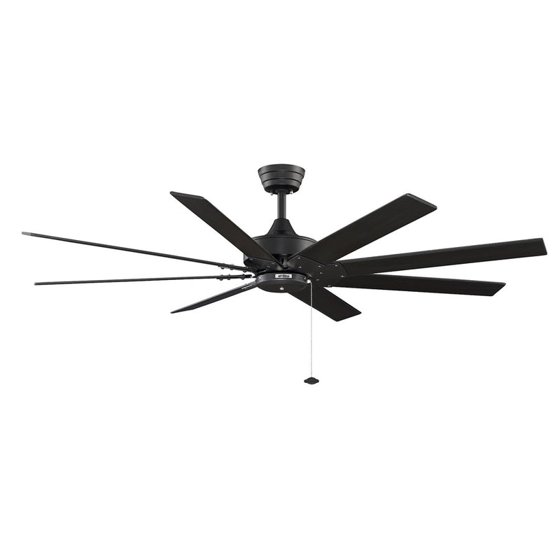 Fanimation Levon 63in 8-Blade Ceiling Fan | Black Finish and Blades | Great Room & Bedroom | 63 x 63 x 15 in | Model FP7910BL
