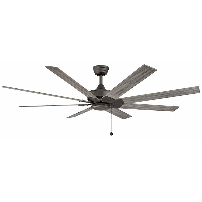 Fanimation Levon 63in 8-Blade Ceiling Fan | Matte Greige and Weathered Wood Buttonwood | Living Room & Bedroom | 63 x 63 x 14.5 in | Model FP7910GR