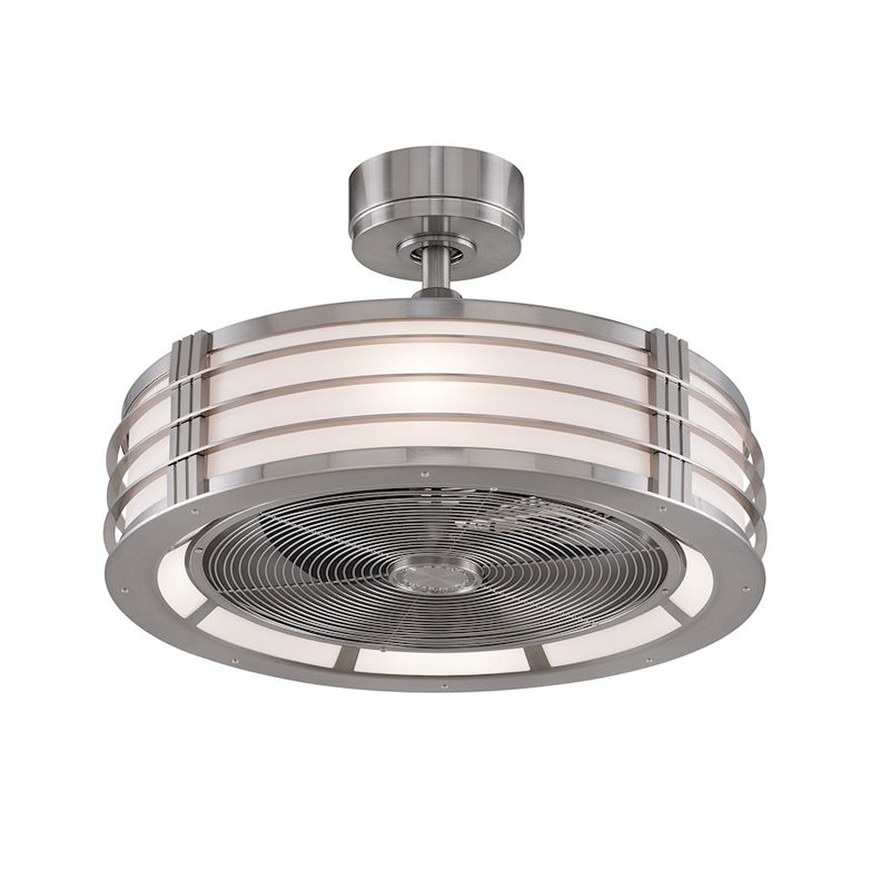 Fanimation Beckwith 13in 3-Blade Ceiling Fan | Brushed Nickel & White Frosted Glass | Bedroom & Home Office | 1363 CFM, LED | Model FP7964BBN