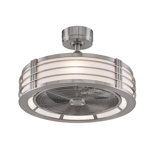 Fanimation Beckwith 13in 3-Blade Ceiling Fan | Brushed Nickel & White Frosted Glass | Bedroom & Home Office | 1363 CFM, LED | Model FP7964BBN