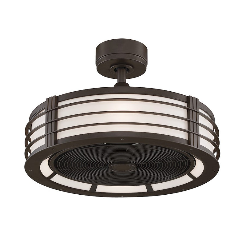 Fanimation Beckwith 13in 3-Blade Ceiling Fan | Oil-Rubbed Bronze & White Frosted Glass | Bedroom & Home Office | 1363 CFM, LED | Model FP7964BOB