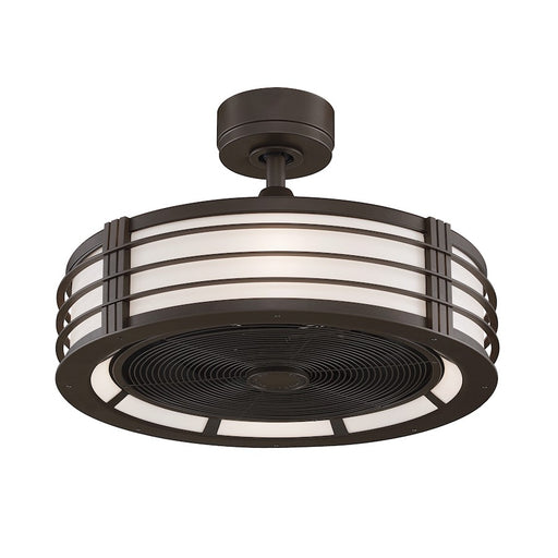 Fanimation Beckwith 13in 3-Blade Ceiling Fan | Oil-Rubbed Bronze & White Frosted Glass | Bedroom & Home Office | 1363 CFM, LED | Model FP7964BOB