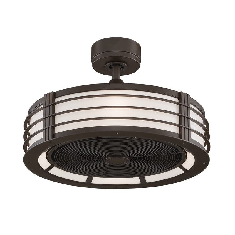 Fanimation Beckwith 52in 5-Blade Ceiling Fan | Oil-Rubbed Bronze and Black Blades with Cream Shade | Living Room & Bedroom | Model FP7964OB
