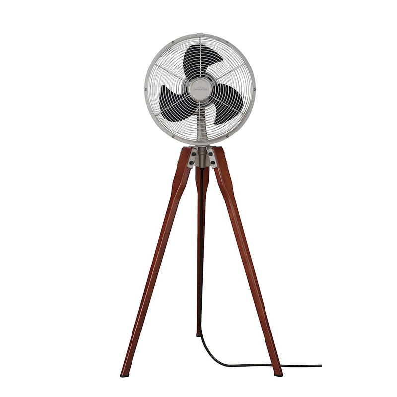 Fanimation Arden Pedestal Fan | Satin Nickel & Walnut | Living Room & Bedroom | 20.91 x 18.19 x 43.79 in | Model FP8014SN