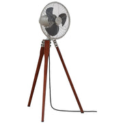 Fanimation Arden Pedestal Fan | Satin Nickel & Walnut | Living Room & Bedroom | 20.91 x 18.19 x 43.79 in | Model FP8014SN