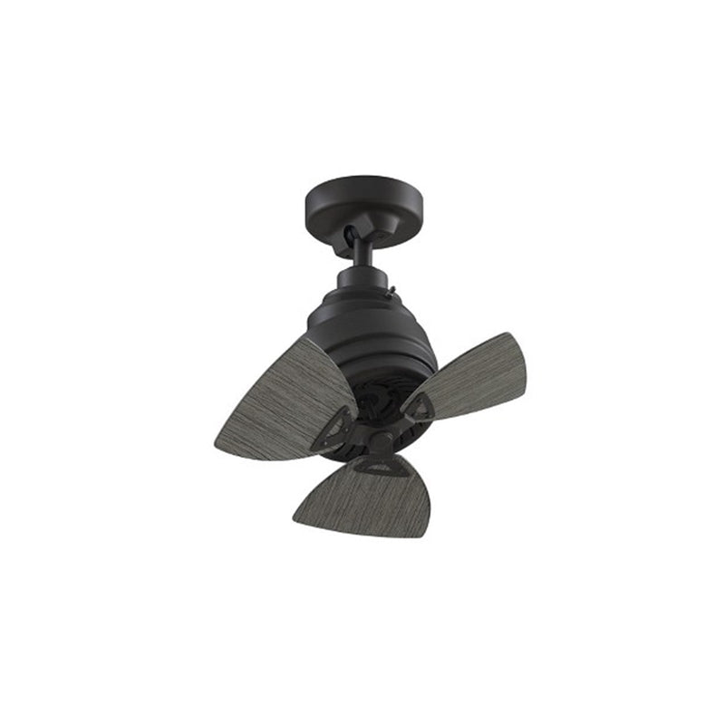 Fanimation Rotation 19in 3-Blade Fan | Matte Greige & Weathered Wood Blades | Indoor & Covered Patio | 19 x 19 x 18.04 in | Model FP8018GR