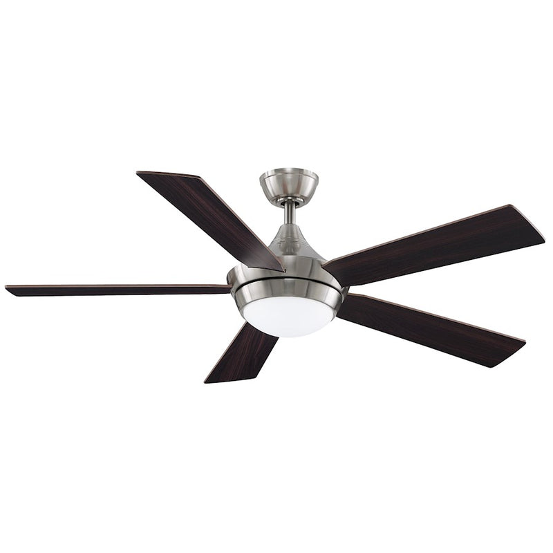 Fanimation Celano V2 52in LED Ceiling Fan | Brushed Nickel with Cherry/Walnut Blades | Living Room & Bedroom | 52 x 52 x 15 in | Model FP8062BBN