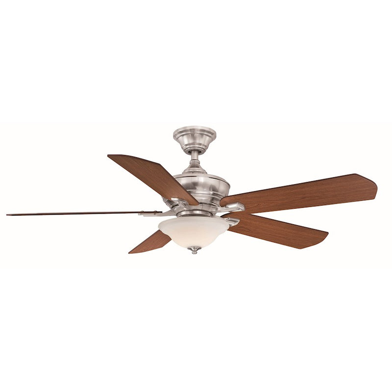 Fanimation Camhaven v2 52in 1-Light LED Ceiling Fan | Modern Brushed Nickel and Frosted White Glass | Living Room & Bedroom | Model FP8094BN