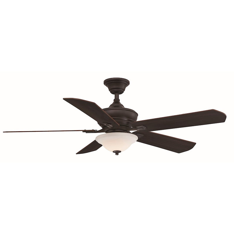 Fanimation Camhaven v2 52in 1-Light LED Ceiling Fan | Modern Dark Bronze and Frosted White Glass | Living Room & Bedroom | Model FP8094DZ
