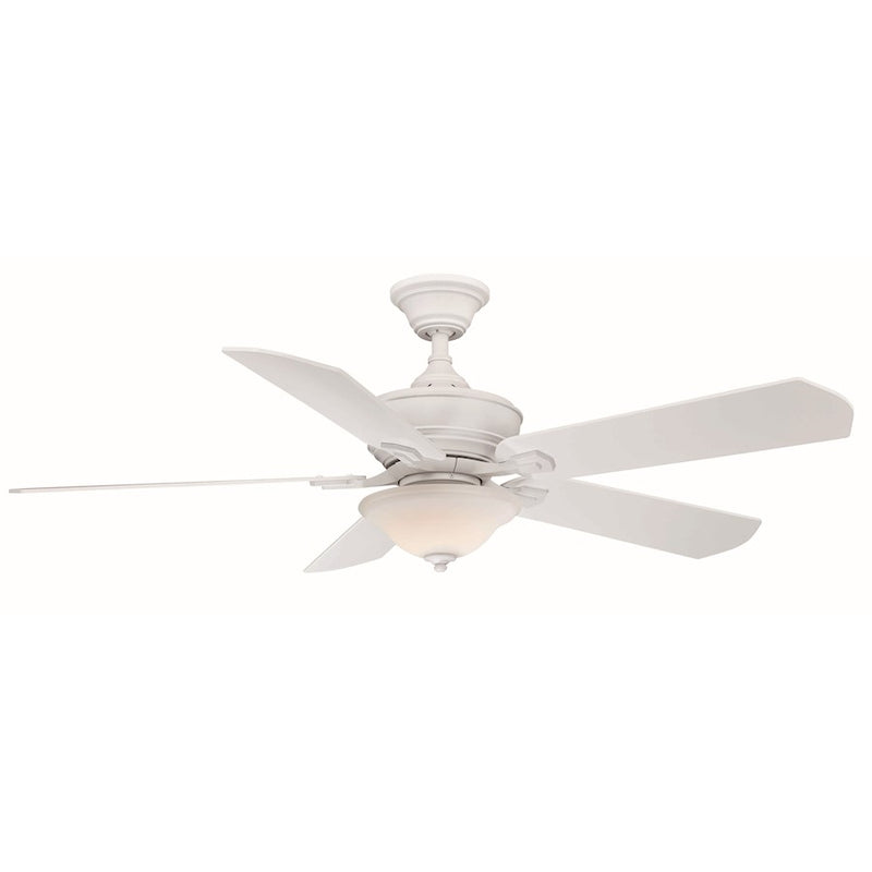 Fanimation Camhaven v2 52in LED Ceiling Fan | Matte White and Frosted Glass | Bedroom & Living Room | 52 x 52 x 18 in | Model FP8094MW