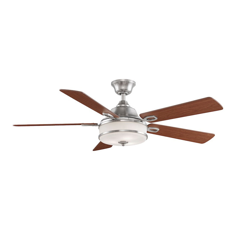 Fanimation Stafford 52in LED Ceiling Fan | Brushed Nickel and Cherry/Walnut Blades | Bedroom & Living Room | 52 x 52 x 16 in | Model FP8274BN