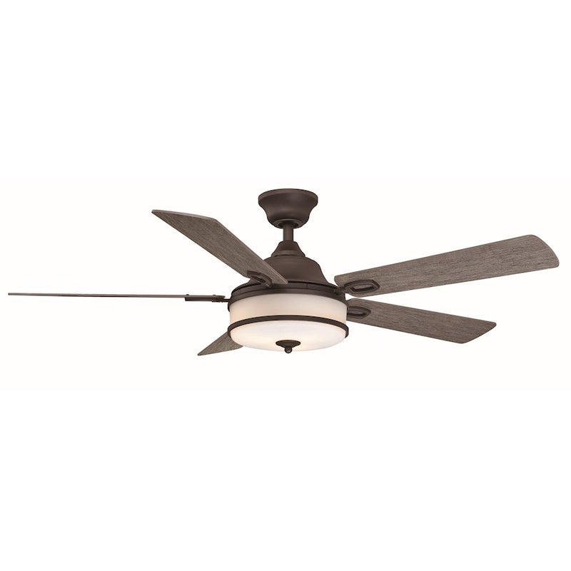 Fanimation Stafford 52in 3-Light Ceiling Fan | Matte Greige and Weathered Wood Blades | Living Room & Bedroom | 52 x 52 x 16 in | Model FP8274GR