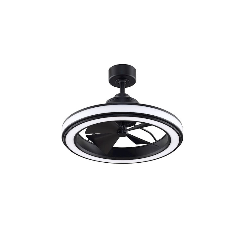 Fanimation Gleam 16in 1-Light Ceiling Fan | Black and Opal Frosted Glass | Covered Patio & Bedroom | 24 x 24 x 15 in | Model FP8404BL