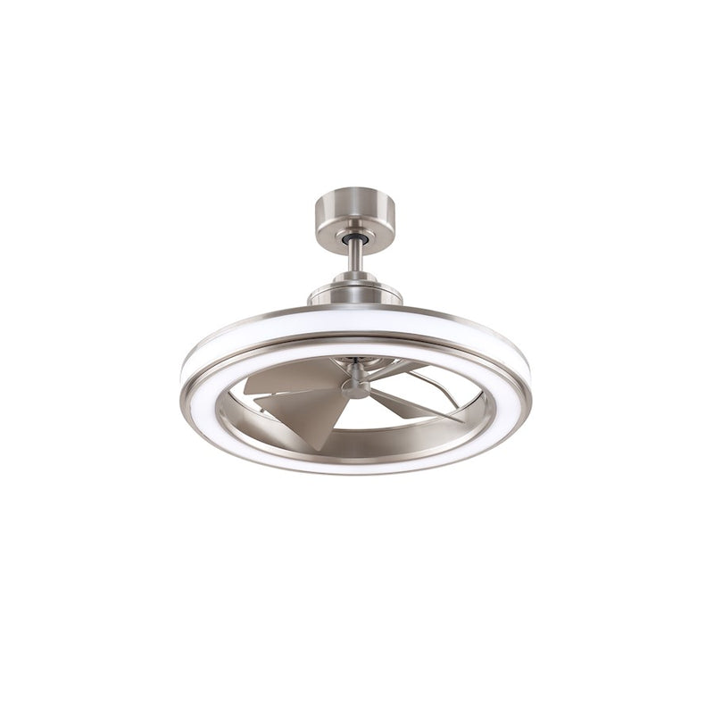 Fanimation Gleam 16in 1-Light Ceiling Fan | Brushed Nickel and Opal Frosted Glass | Covered Patio & Bedroom | 24 x 24 x 15 in | Model FP8404BN