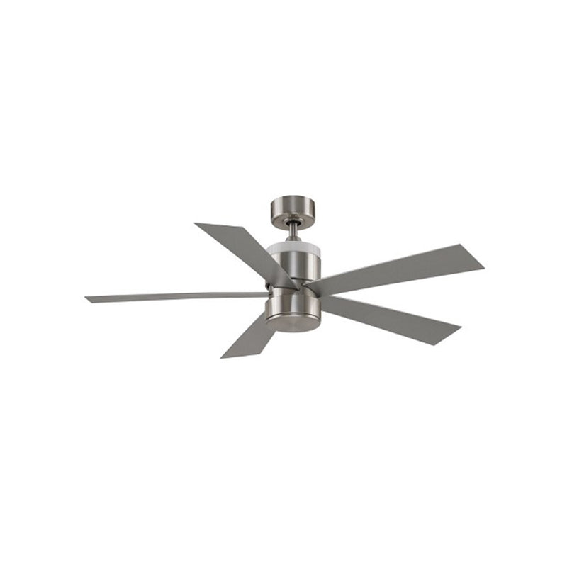 Fanimation Torch 52in 5-Blade Ceiling Fan | Brushed Nickel and Opal Frosted Glass | Living Room & Covered Patio | 52 x 52 x 16.9 in | Model FP8458BN