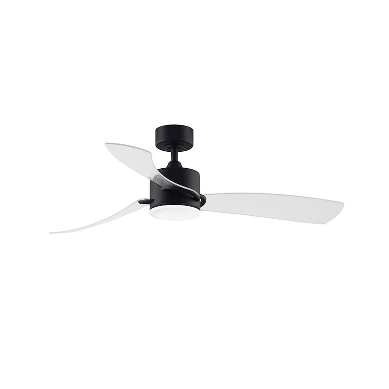 Fanimation SculptAire 52in 3-Blade Ceiling Fan | Black and Clear Blades with Opal Frosted Glass | Bedroom & Living Room | Model FP8511BL
