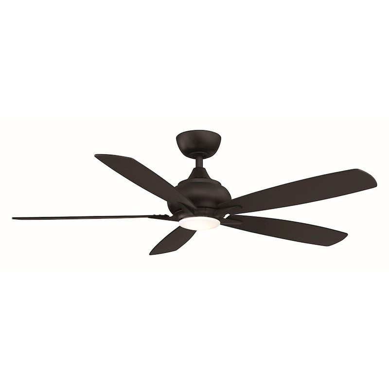 Fanimation Doren 52in 5-Blade Ceiling Fan | Matte Black and Opal Frosted Glass | Living Room & Bedroom | 52 x 52 x 14 in | Model FP8533BL