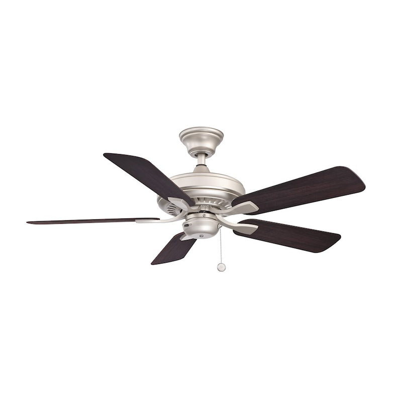 Fanimation Edgewood 44in Wet Rated Ceiling Fan | Brushed Nickel and Dark Walnut Composite Blades | Covered Patio & Indoor Rooms | Model FP9044BNW