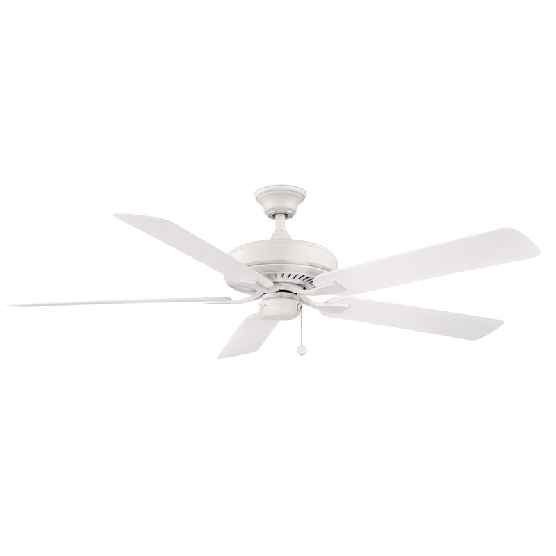 Fanimation Edgewood 60in 5-Blade Ceiling Fan | Matte White and Matte White Composite Blades | Indoor & Outdoor Covered Patio | Model FP9060MWW