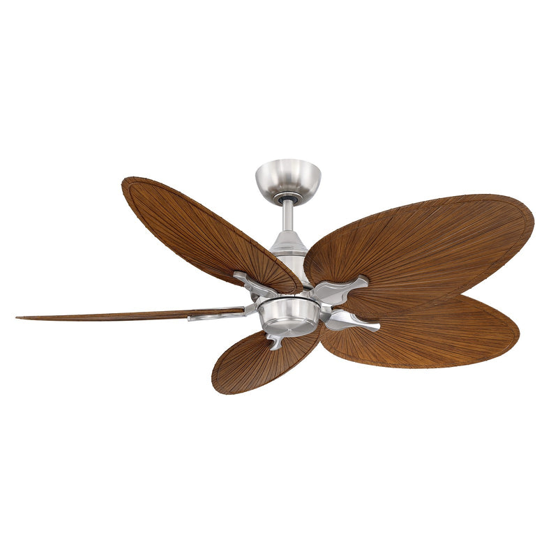Fanimation Islander DC 52in 5-Blade Ceiling Fan | Brushed Nickel and Koa Composite Blades | Covered Patio & Porch | Model FPD3250BN-52NOK