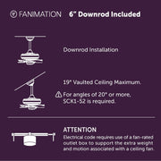 Fanimation Islander DC 52in 5-Blade Ceiling Fan | Brushed Nickel and Koa Composite Blades | Covered Patio & Porch | Model FPD3250BN-52NOK