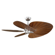 Fanimation Islander DC 52in 5-Blade Smart Ceiling Fan | Brushed Nickel and Koa Wide Oval Composite Blades | Covered Patio | Model FPD3250BN-52WOK