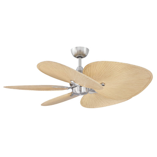 Fanimation Islander DC 52in 5-Blade Smart Ceiling Fan | Brushed Nickel and Natural Wide Oval Composite Blades | Covered Patio | Model FPD3250BN-52WON