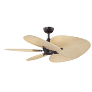 Fanimation Islander DC 52in 5-Blade Smart Ceiling Fan | Dark Bronze and Natural Wide Oval Composite Blades | Covered Patio | Model FPD3250DZ-52WON