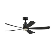 Fanimation Kute5 52in 1-Light Smart Ceiling Fan | Black and Black Composite Blades | Living Rooms & Covered Patios | Model FPD5534BL-DWLK