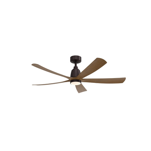 Fanimation Kute5 52in 5-Blade Ceiling Fan | Matte Black and Koa Composite Blades | Covered Patio & Bedroom | Model FPD5534BLK-KLK
