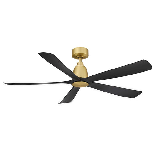 Fanimation Kute5 52in 5-Blade Ceiling Fan | Brushed Satin Brass and Black Composite Blades | Bedroom & Covered Patio | Model FPD5534BSBL