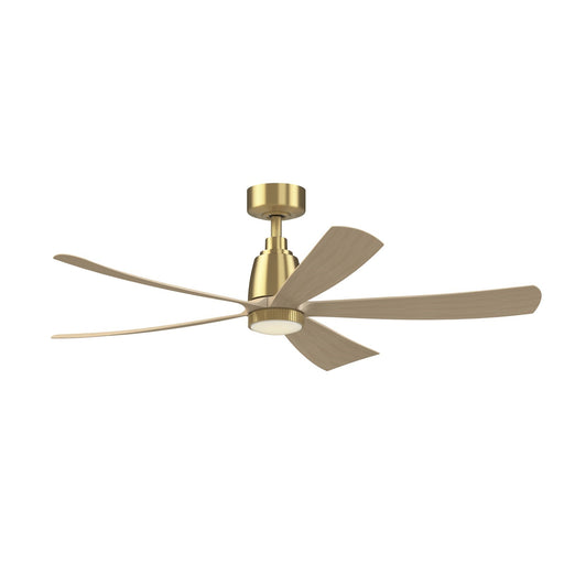 Fanimation Kute5 52in 1-Light Smart Ceiling Fan | Contemporary Brushed Satin Brass and Opal Frosted Glass | Covered Patio | Model FPD5534BSN-KLK