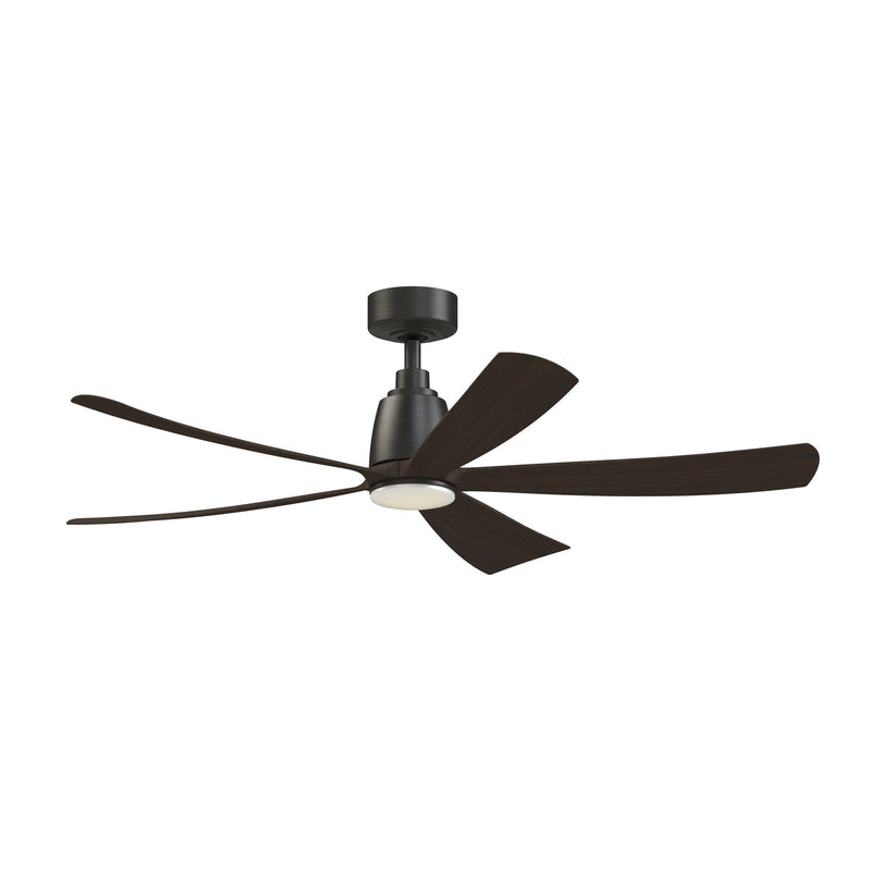Fanimation Kute5 52in Smart Ceiling Fan | Dark Bronze and Dark Walnut Composite Blades | Covered Patio & Living Room | Model FPD5534DZ-LK