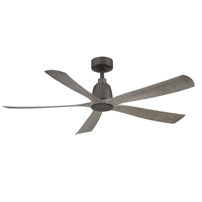 Fanimation Kute5 52in 5-Blade Ceiling Fan | Matte Greige and Weathered Wood Composite Blades | Bedroom & Covered Patio | Model FPD5534GR
