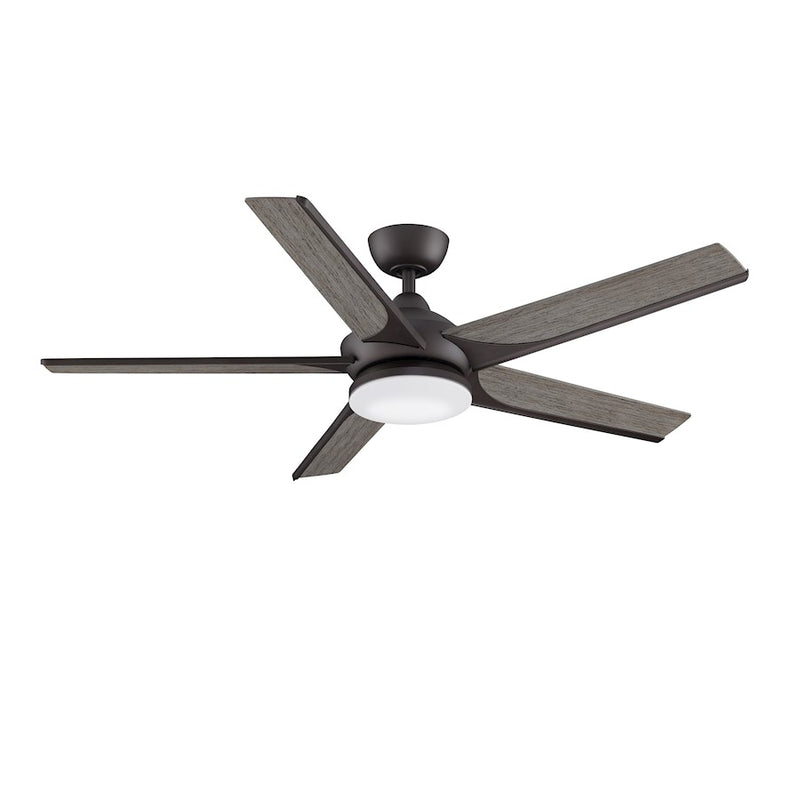 Fanimation Subtle 56in 5-Blade Ceiling Fan | Matte Greige and Weathered Wood Composite-Metal | Living Room & Covered Patio | Model FPD6228GR