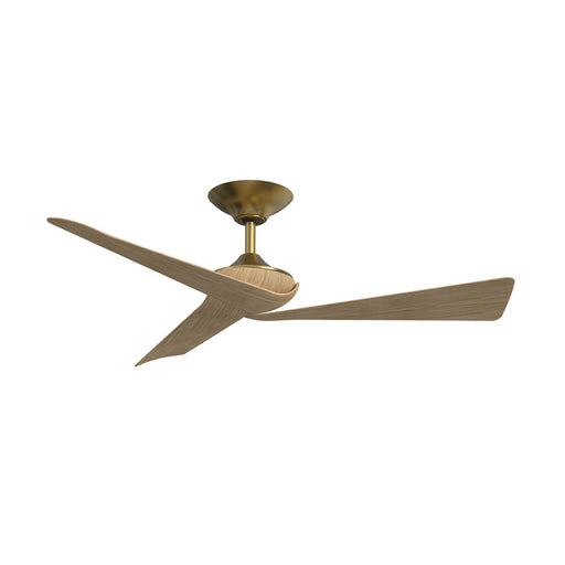 Fanimation Yogi 52in 3-Blade Smart Ceiling Fan | Satin Brass and Natural Composite Blades | Covered Patio & Bedroom | 4721 CFM, 6-Speed DC Motor | Model FPD6658BSN