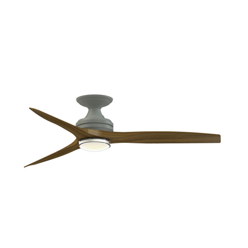 Fanimation Spitfire 54in Flush DC Smart Ceiling Fan | Antique Graphite and Koa Wood Blades | Low Ceiling & Covered | Model FPD6721BAGP-54K-DWLK-F
