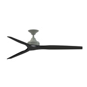 Fanimation Spitfire DC Custom 64in Ceiling Fan | Antique Graphite and Black Buttonwood Blades | Covered Patio & Living Room | Model FPD6721BAGP-64BL