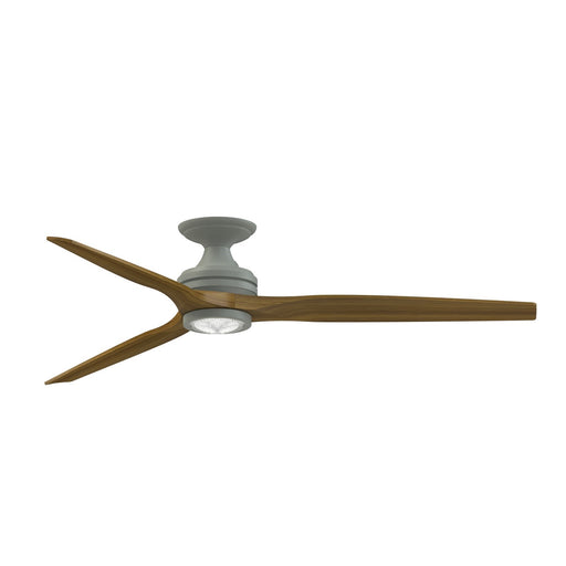 Fanimation Spitfire DC Custom 64in Flush Ceiling Fan | Antique Graphite and Koa Wood Blades | Covered Patio & Sunroom | Model FPD6721BAGP-64K-LK-F