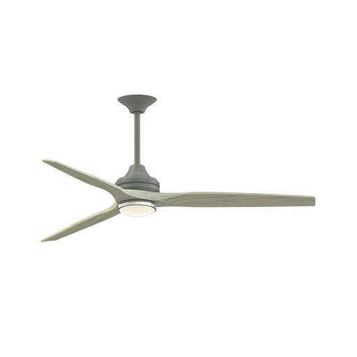 Fanimation Spitfire DC Custom 64in Downrod Ceiling Fan | Antique Graphite and Light Oak Wood Blades | Covered Patio | Model FPD6721BAGP-64LO-DWLK