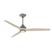 Fanimation Spitfire DC Custom 64in Smart Ceiling Fan with LED Light Kit | Antique Graphite and Light Oak Buttonwood | Model FPD6721BAGP-64LO-LK