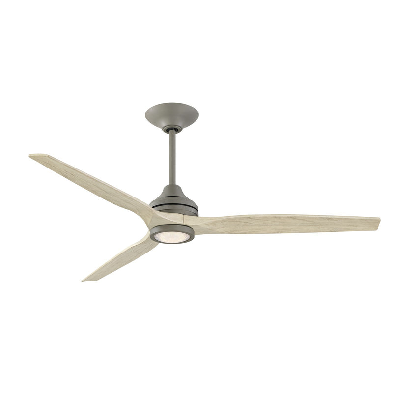 Fanimation Spitfire DC Custom 64in Smart Ceiling Fan with LED Light Kit | Antique Graphite and Light Oak Buttonwood | Model FPD6721BAGP-64LO-LK