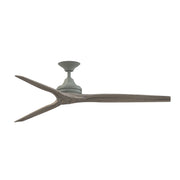 Fanimation Spitfire DC Custom 64in Downrod Smart Ceiling Fan | Antique Graphite and Weathered Wood Blades | Covered Patio | Model FPD6721BAGP-64WE