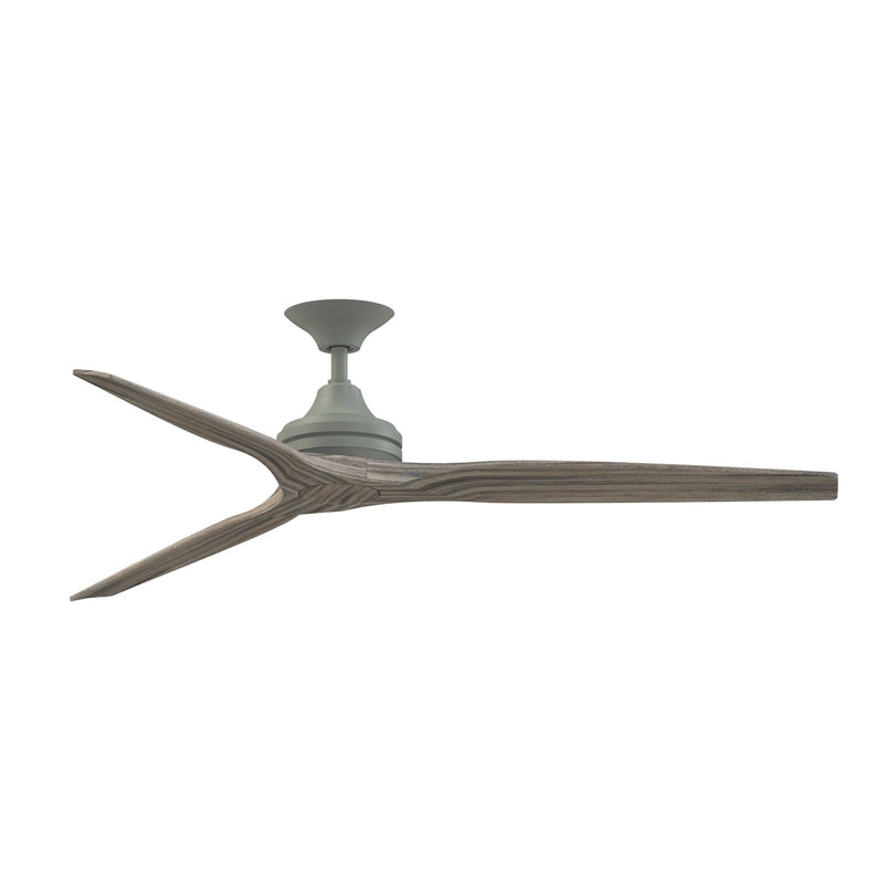 Fanimation Spitfire DC Custom 64in Downrod Smart Ceiling Fan | Antique Graphite and Weathered Wood Blades | Covered Patio | Model FPD6721BAGP-64WE