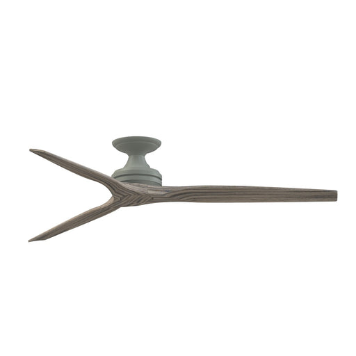 Fanimation Spitfire DC Custom 64in Flush Smart Ceiling Fan | Antique Graphite and Weathered Wood Blades | Covered Patio | Model FPD6721BAGP-64WE-F
