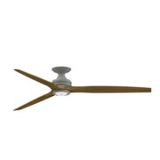 Fanimation Spitfire DC Custom 72in Flush Ceiling Fan | Antique Graphite and Koa Wood Blades | Covered Patio & Living | Model FPD6721BAGP-72K-LK-F