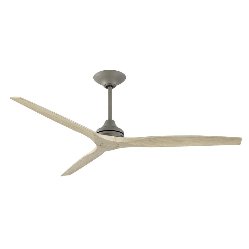 Fanimation Spitfire DC Custom 72in Downrod Ceiling Fan | Antique Graphite and Light Oak Blades | Covered Patio & Living Room | Model FPD6721BAGP-72LO