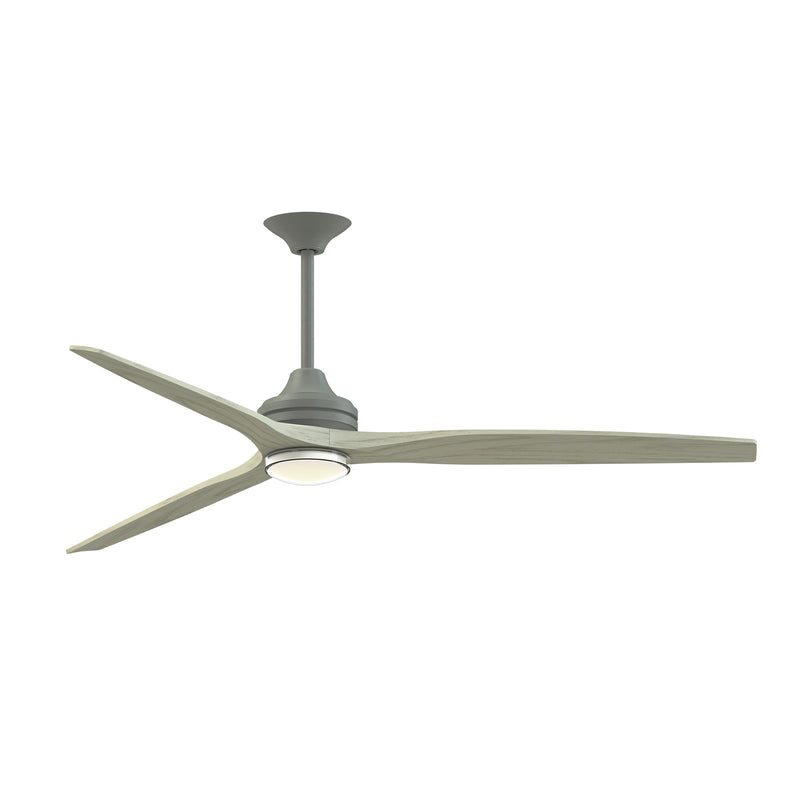 Fanimation Spitfire DC Custom 72in Downrod Ceiling Fan | Antique Graphite and Light Oak Blades | Covered Patio & Living | Model FPD6721BAGP-72LO-DWLK