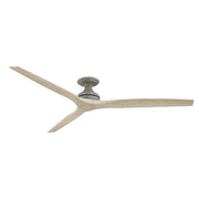 Fanimation Spitfire DC Custom 72in Flush Ceiling Fan | Antique Graphite and Light Oak Buttonwood | Covered Patio & Living | Model FPD6721BAGP-72LO-F