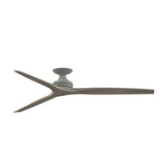 Fanimation Spitfire DC Custom 72in Flush Smart Ceiling Fan | Antique Graphite and Weathered Wood Buttonwood Blades | Model FPD6721BAGP-72WE-F